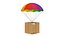 Cardboard Box Flying With Parachute Delivery