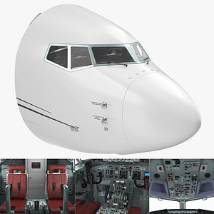 3D model passenger airplane cockpit