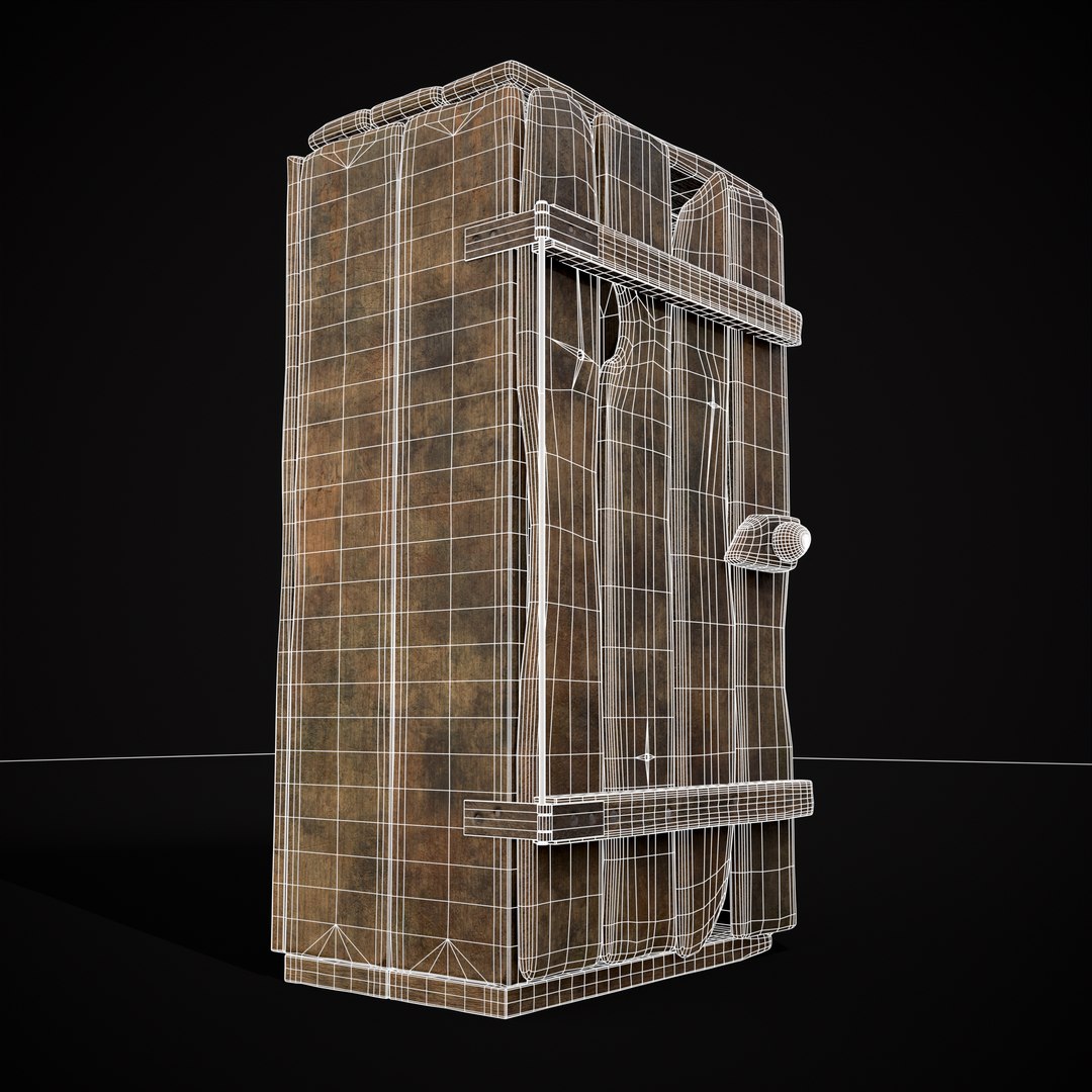 3D Rustic Medieval Wooden Cupboard - TurboSquid 2095233