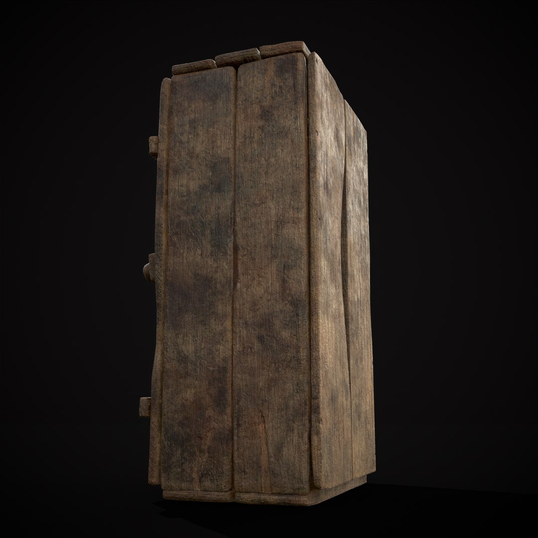 3D Rustic Medieval Wooden Cupboard - TurboSquid 2095233