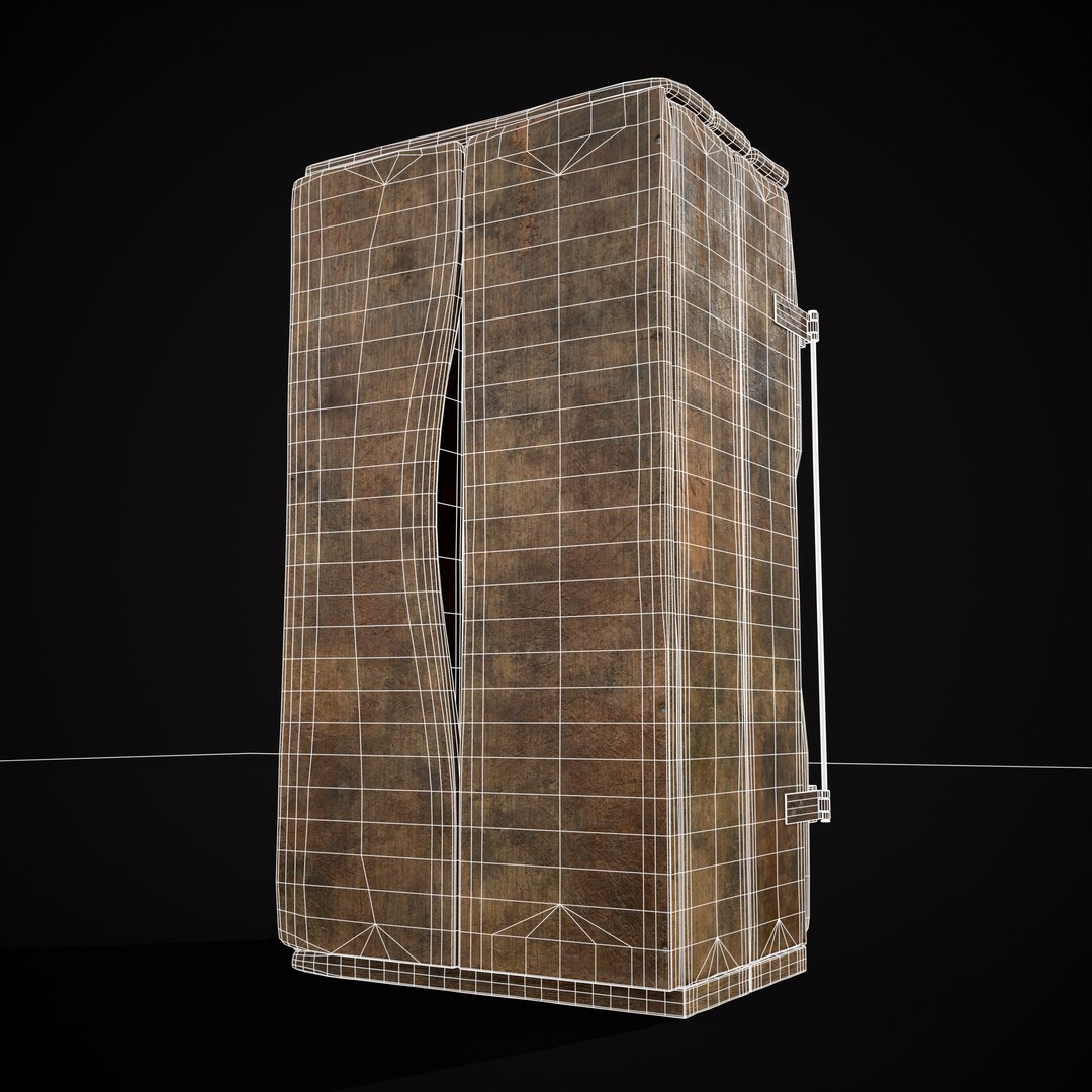 3D Rustic Medieval Wooden Cupboard - TurboSquid 2095233