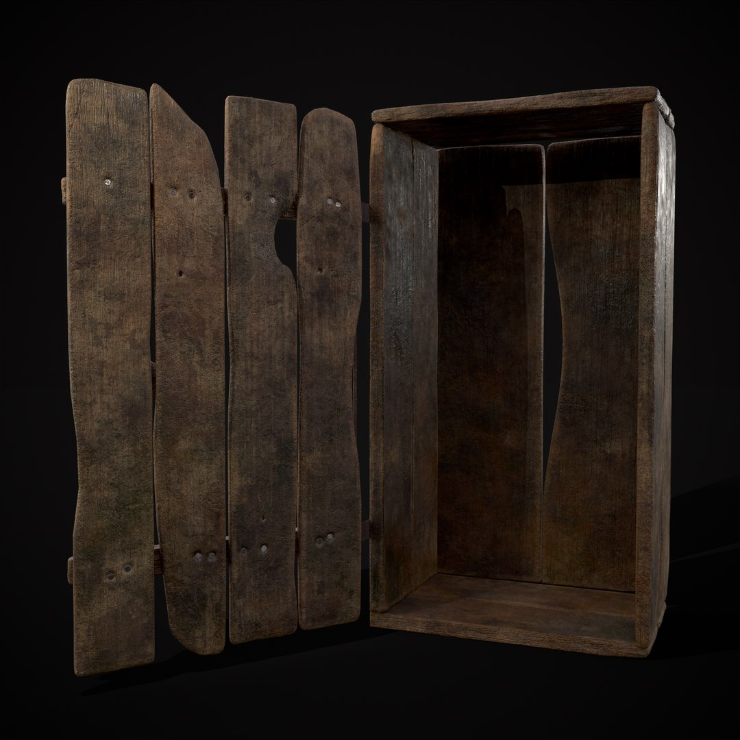 3D Rustic Medieval Wooden Cupboard - TurboSquid 2095233