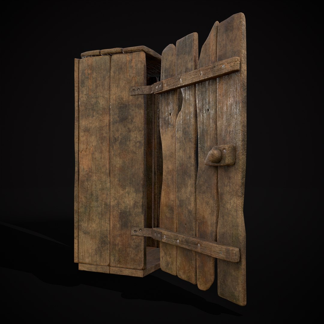 3D Rustic Medieval Wooden Cupboard - TurboSquid 2095233