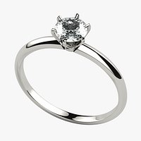 Single 5mm Diamond High Jewelry Gold Ring