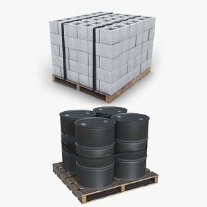 Wood Pallet Set 3D model