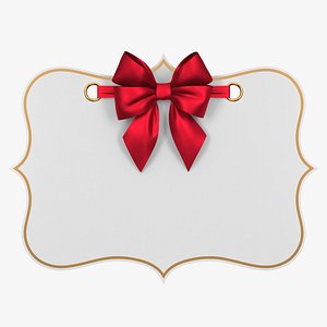 3D Postcard with Bow 8v PBR model