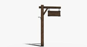 street wood sign - 3D model