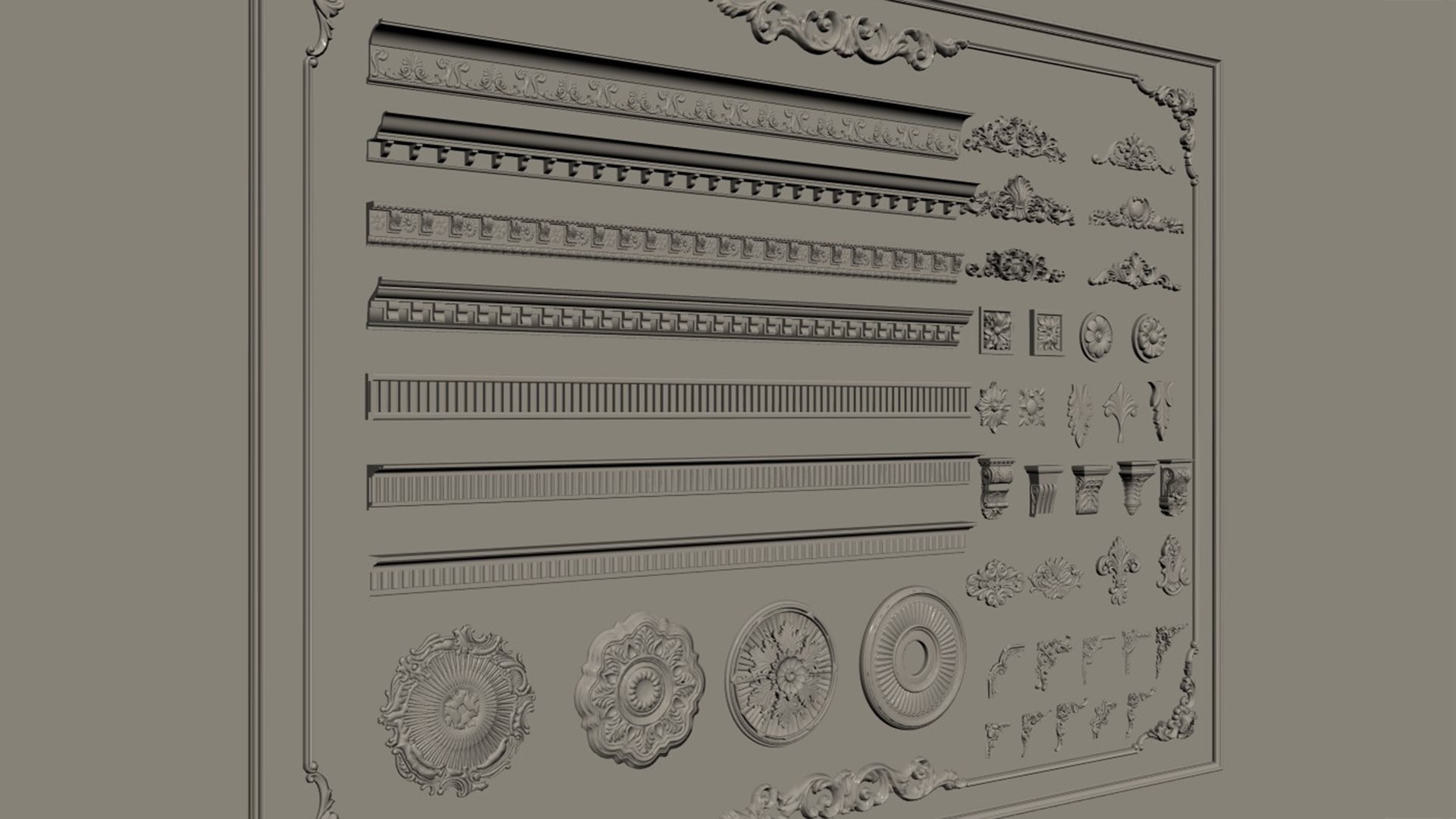 European Gypsum Carved Decorative Line 3D Model - TurboSquid 2331977