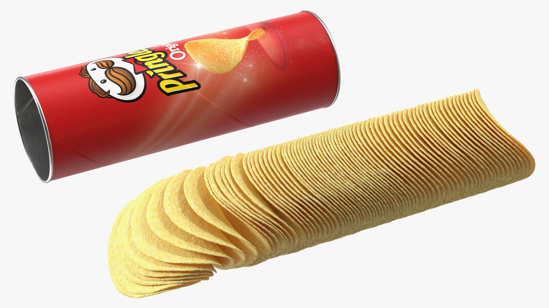 3D model Opened Tube of Pringles Original Potato Chips - TurboSquid 1747734