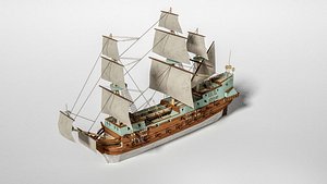 3D Historical German escort ship
