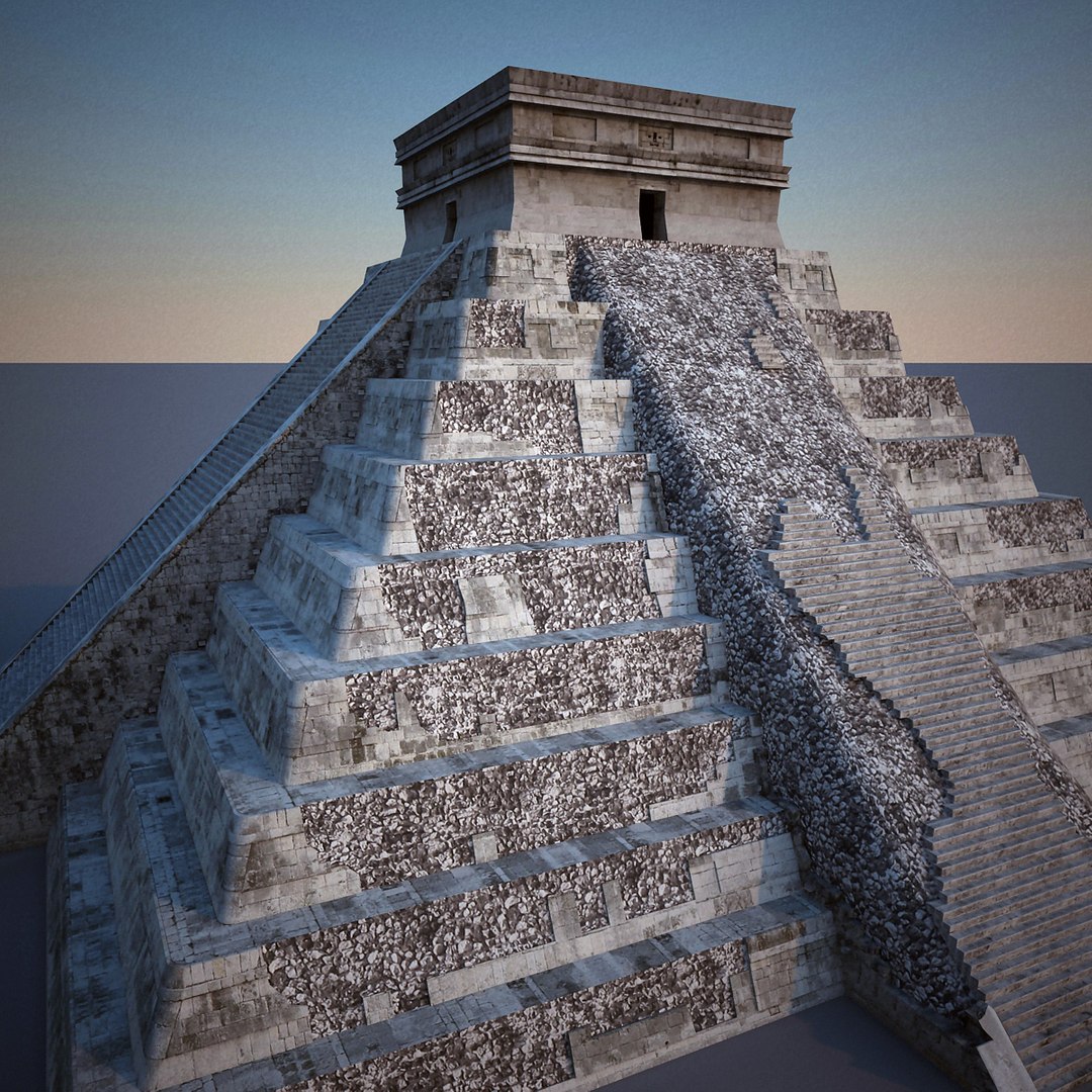 3dsmax mayan pyramid el castillo