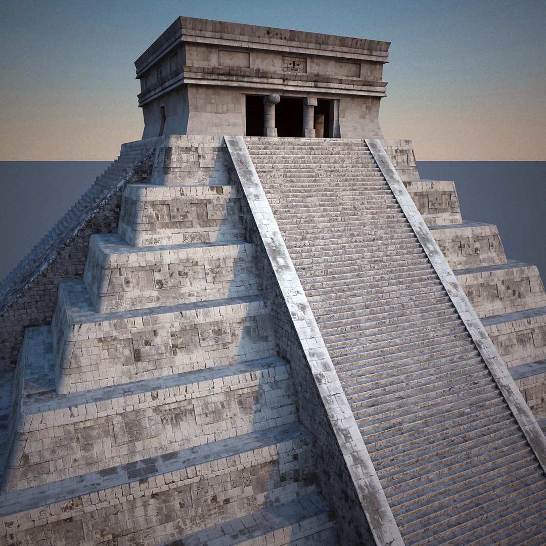 3dsmax mayan pyramid el castillo