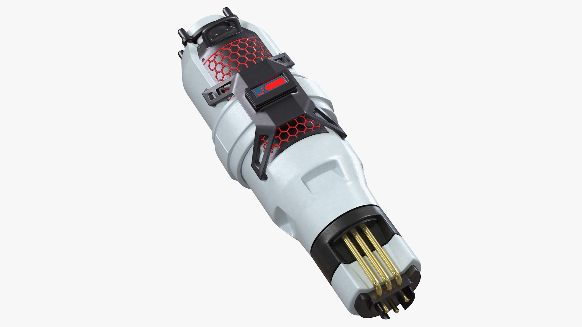 Sci Fi Depleted Energy Battery 3D model preview
