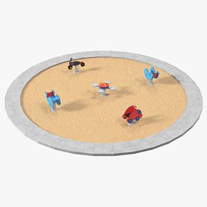 3D model Sawdust Child Playground with Spring Swings