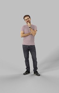 Flow a Casual Man Standing Listening