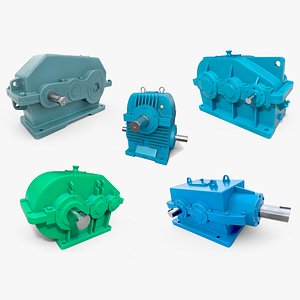 3D Collection of Industrial Gearboxes model