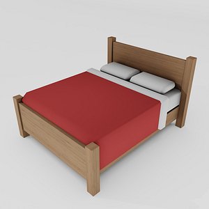 3D model double bed