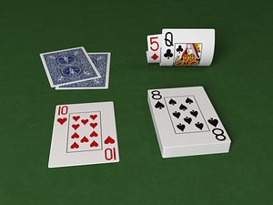 3d poker cards model