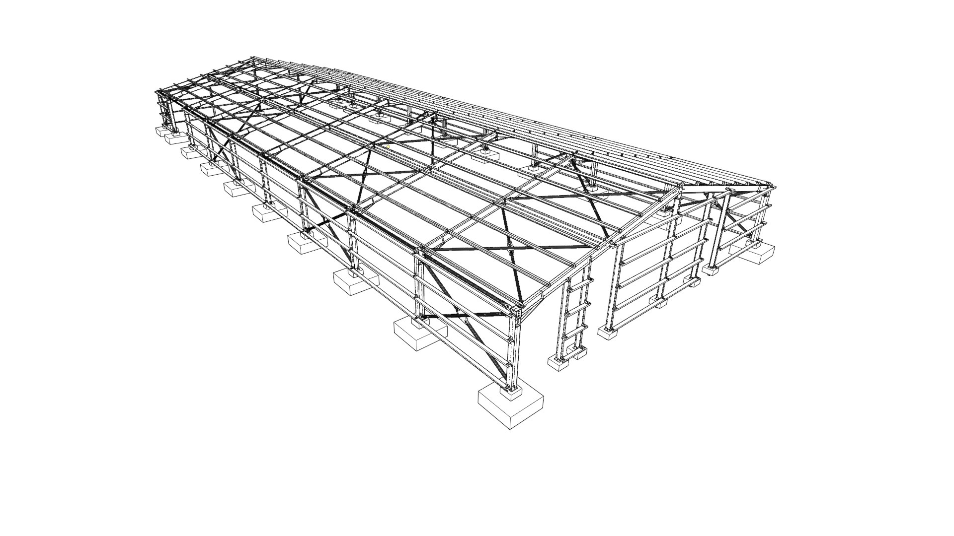 Steel structure building model - TurboSquid 1687946