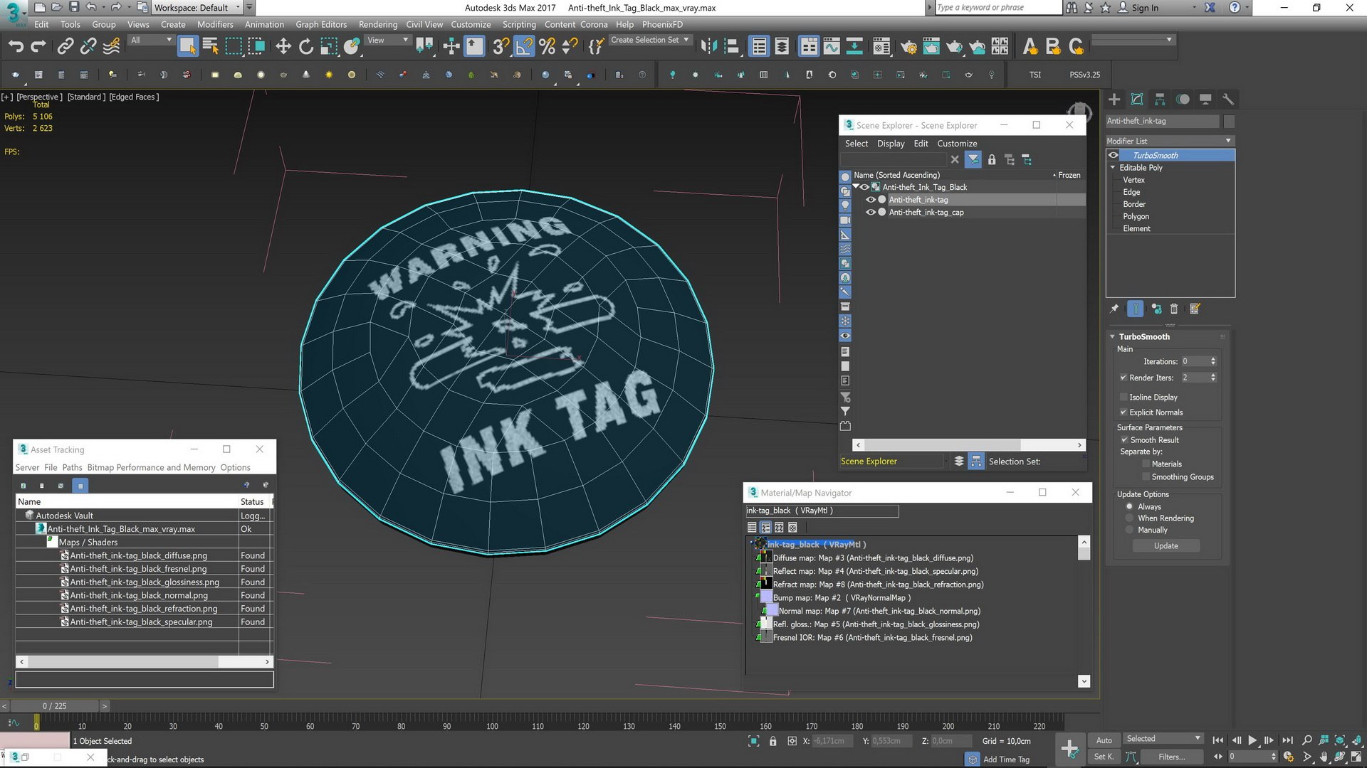 Anti-theft Ink Tag Black 3D Model - TurboSquid 1996837