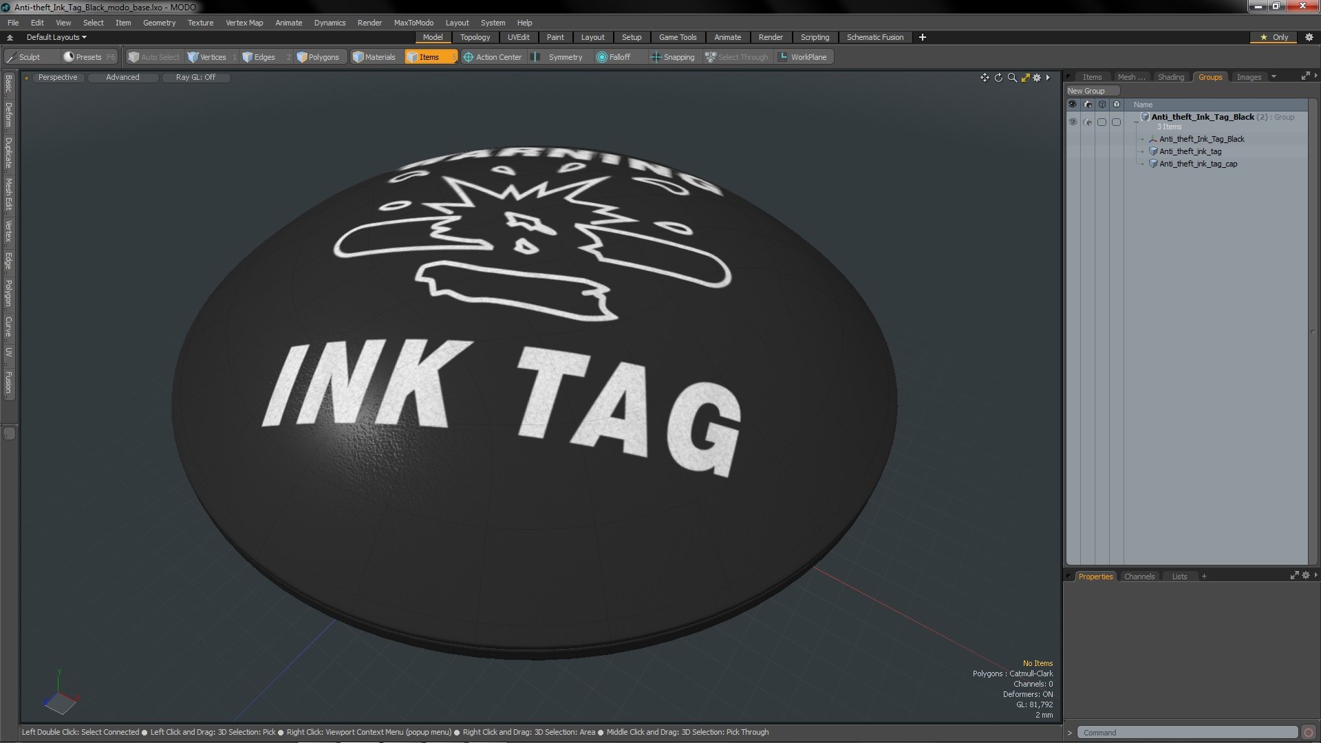 Anti-theft Ink Tag Black 3D Model - TurboSquid 1996837