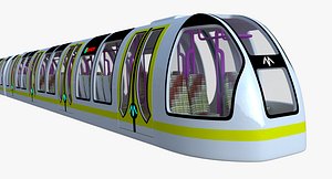 3D model metro train sci-fi