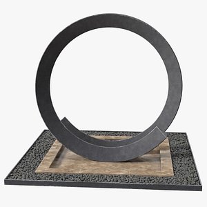 3D Circle Garden Fountain No Water model