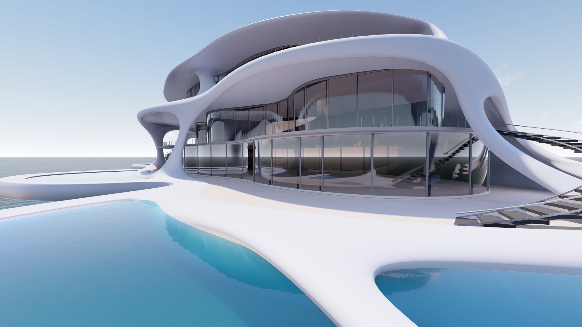 Futuristic Building 3D Model - TurboSquid 2226402