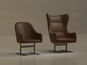 Low-Poly Mid Century LoungeChair 3D model
