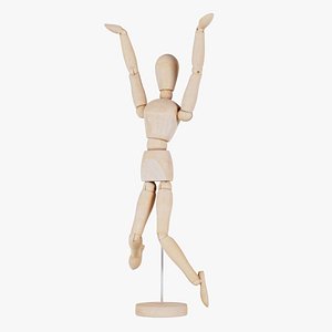 Wooden Mannequin Pose 09 Remastered 3D model