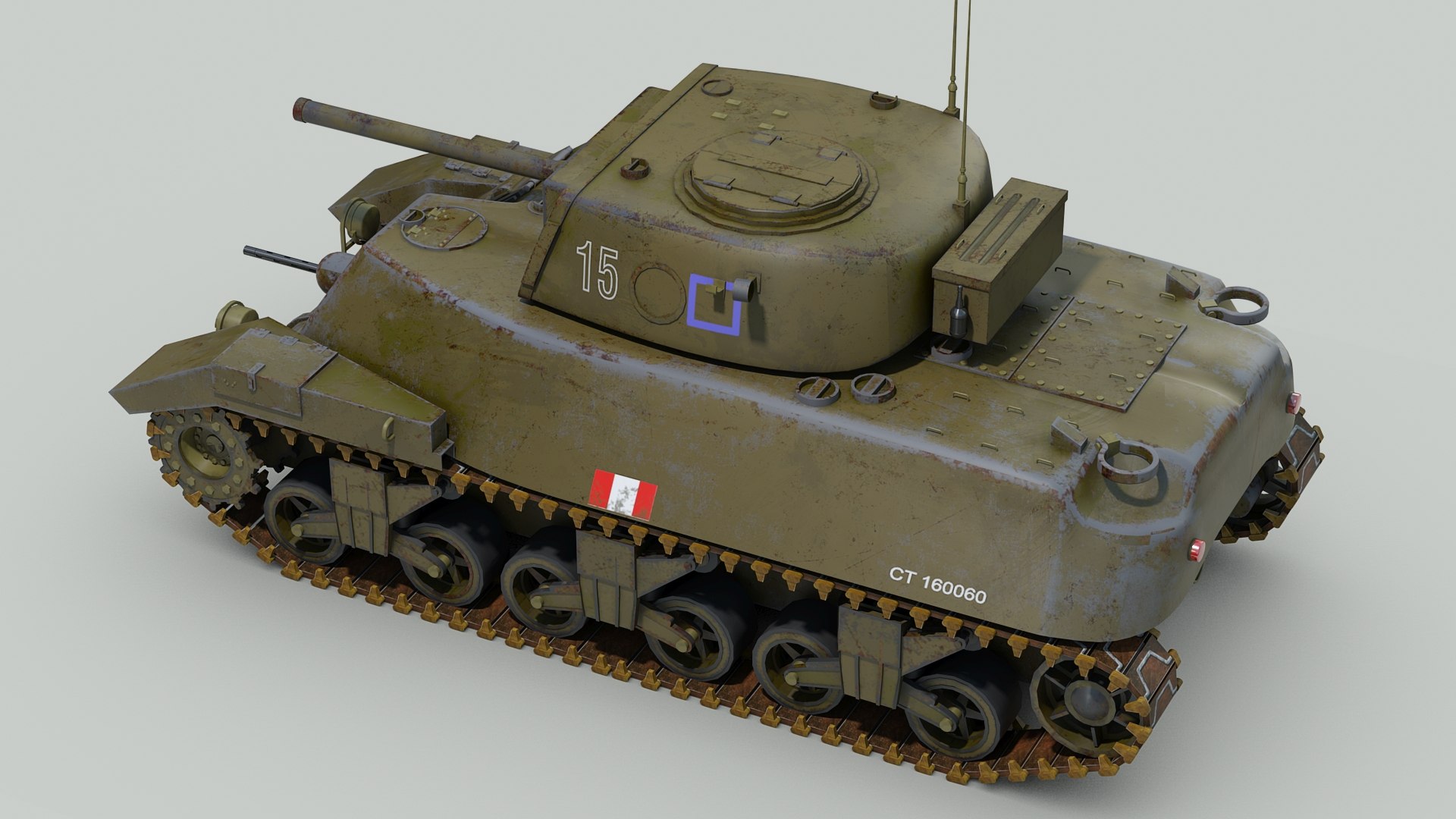 3d Canadian Ram 2 Tank Model