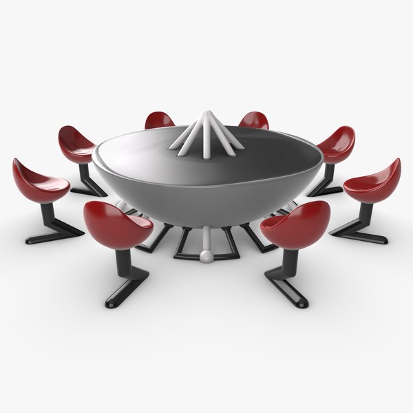 3D Holly Scifi Meeting Table Set