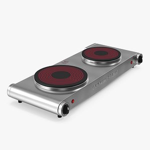 Double Electric Cooking Stove Switched On