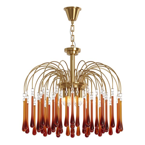 Designer chandelier Amber Drops 3D - TurboSquid 1984965