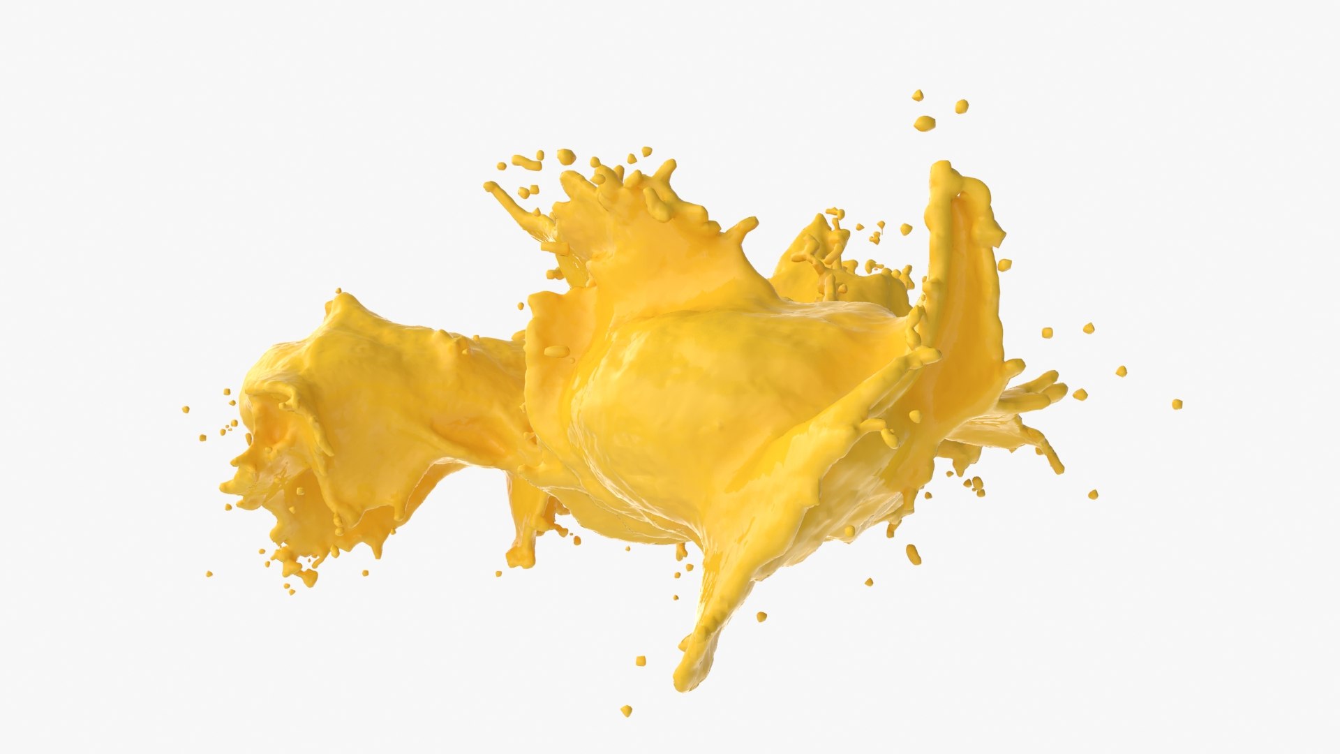 Yellow Splash Number One 3D model - TurboSquid 1875223