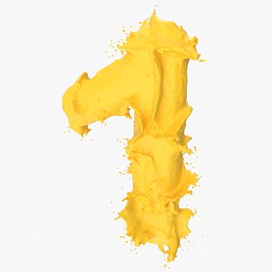 Yellow Splash Number One 3D model