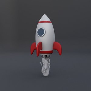 Rocket Cartoon Style 3D model