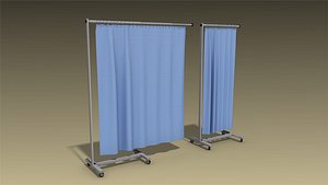 3D low-poly hospital curtain model