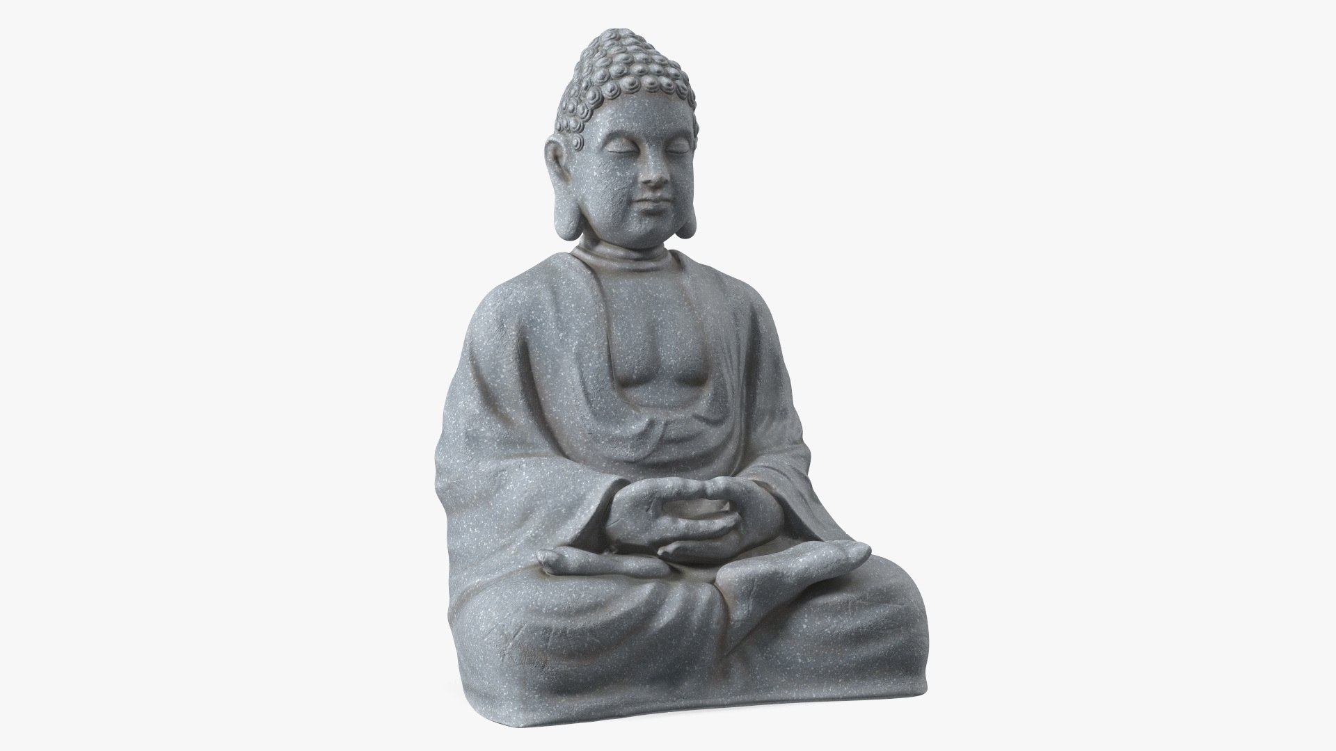 Meditating Buddha Stone Statue for Print 3D model preview