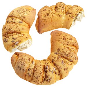 3D model Realistic Croissant Bread 3D Models Vol 02