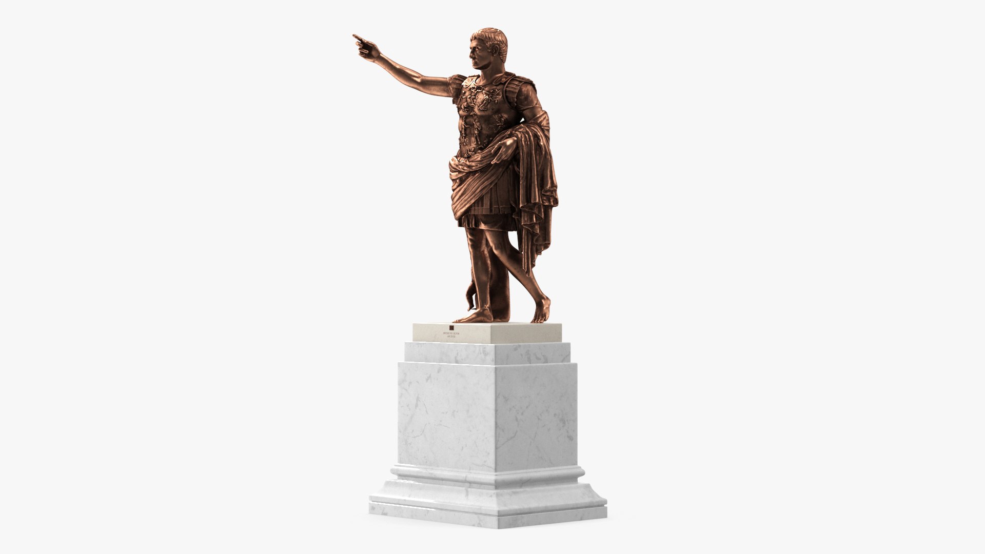 Augustus of Primaporta Roman Replica Statue Bronze 3D model preview