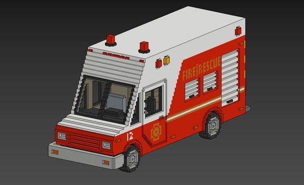 3D voxel rescue van model - TurboSquid 1444585