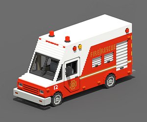 Voxel Fire Rescue Van