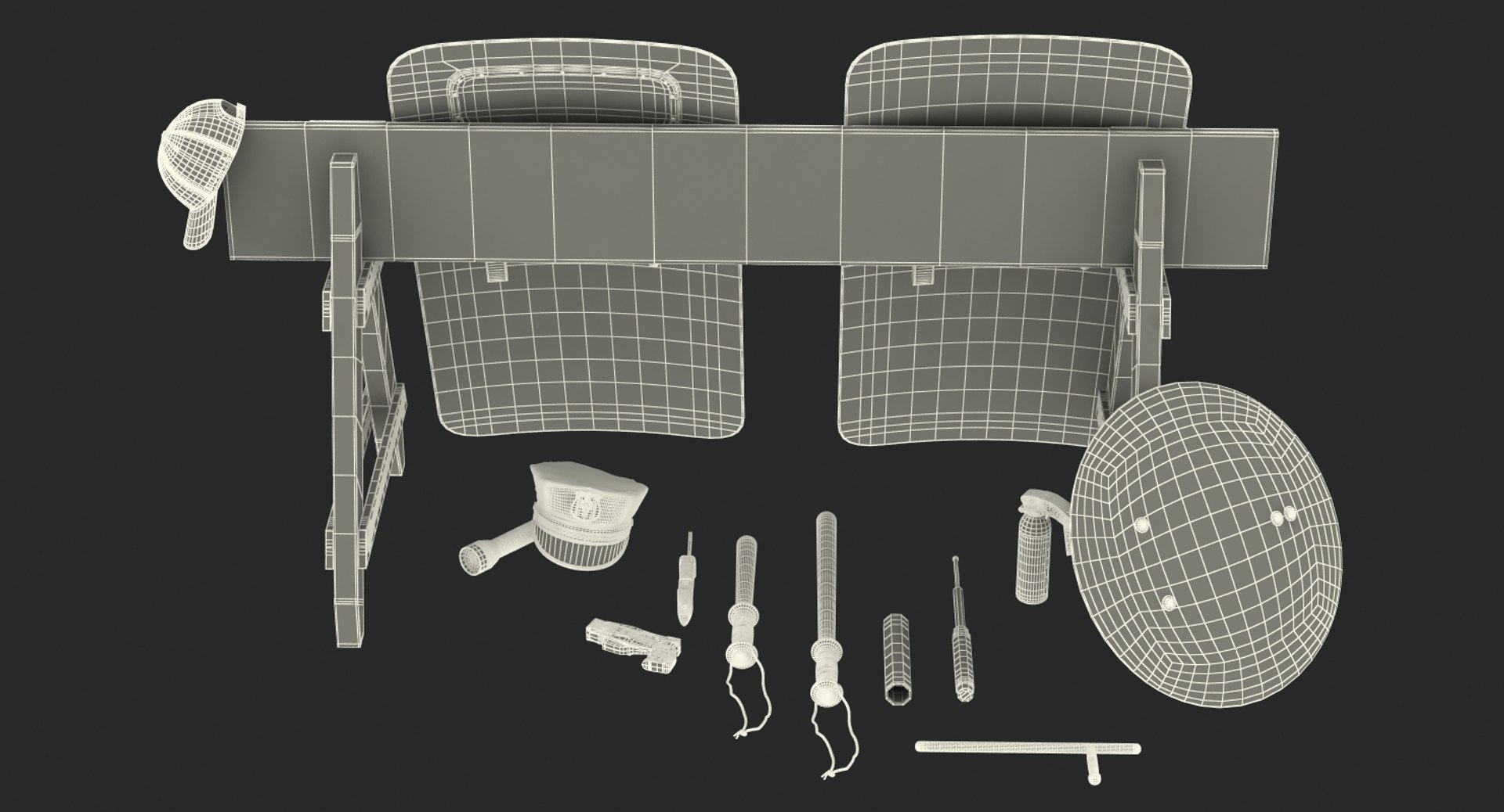 police equipment 3D model https://p.turbosquid.com/ts-thumb/LK/2IoUzG/EIJ7aoBg/policeequipmentcollectionmb3dmodels90/jpg/1504553107/1920x1080/fit_q87/8cb034e304c267072c1dc225d970ca8c268f0bc2/policeequipmentcollectionmb3dmodels90.jpg