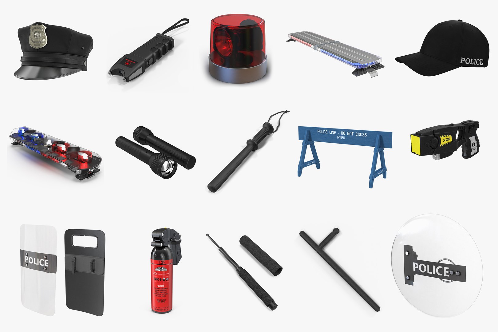 police equipment 3D model https://p.turbosquid.com/ts-thumb/LK/2IoUzG/MVbceLen/policeequipmentcollectionmb3dmodels01/jpg/1504553100/1920x1080/fit_q87/2e58a530bfd6f1df5308a5b273f105a75a73d479/policeequipmentcollectionmb3dmodels01.jpg