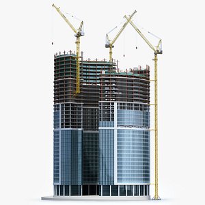 Tower crane LIEBHERR 710 HC-L Litronic and Construction Skyscraper