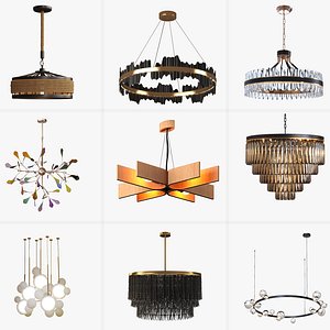 10 chandelier Collection 3D