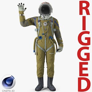 USSR Space Suit Strizh with SK-1 Helmet Rigged for Cinema 4D 3D Model