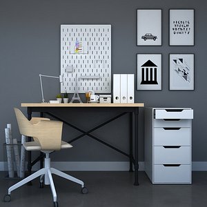 ikea office furniture desk chair 3D model