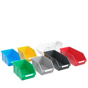 colored plastic boxes for parts VR  AR  low-poly 3D